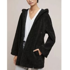 Varley Cowen Sherpa Teddy Black Jacket Open Front Cardigan